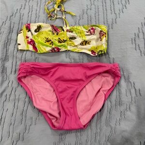 JCREW EUC Small Pink and Green Womens Swim Set